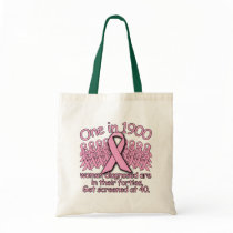 One in 1900 Women in their 40s Breast Cancer bags by Scarebaby One in 1900 Women in their 40s Breast Cancer bags