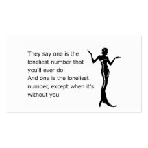One Is The Loneliest Number Business Card Template