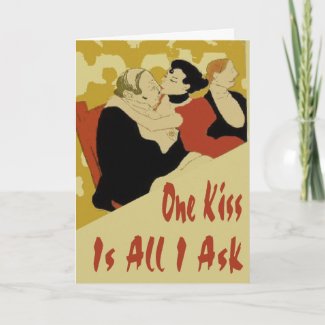 One Kiss Valentine card