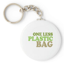 one less plastic bag keychain