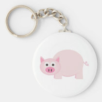 One Little Pig in Pink keychains