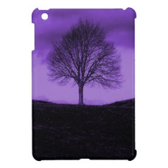 One Lone Tree Silhouette Purple Nature Landscape iPad Mini Cover