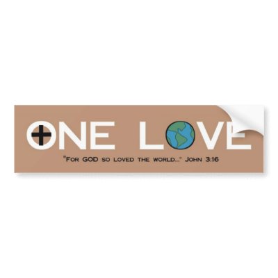 One Love Bumper Sticker by onelovestore