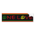 One Love Bumper Sticker bumper stickers