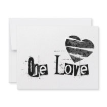 One Love Heart Black invitations