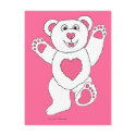 One Lucky Teddy (pink) postcard