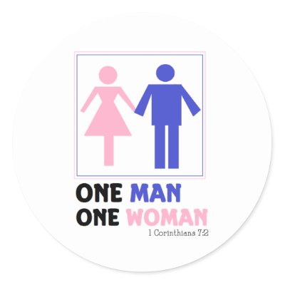 One Man One Woman Sticker
