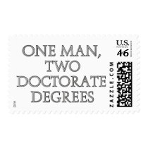 One man, two doctorate degrees postage stamp