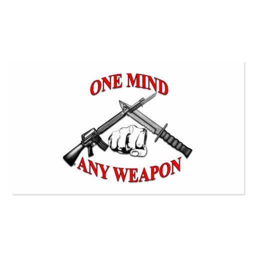 One Mind Any Weapon Business Cards (back side)