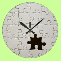 One Missing Puzzle Piece wall clocks