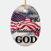 One Nation under God American Flag Christmas Ornament