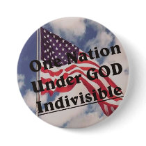 One Nation under GOD Indivisible Pinback Button