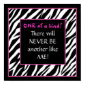 One of a kind! hot pink zebra poster posters by randomocity One of a kind! hot pink zebra poster posters