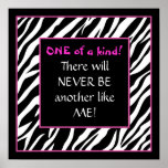 One of a kind! hot pink zebra poster posters