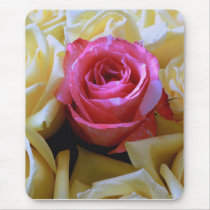One of a Kind Love, Unique Beauty Pink Yellow Rose mousepads by KahunaLuna One of a Kind Love, Unique Beauty Pink Yellow Rose mousepads