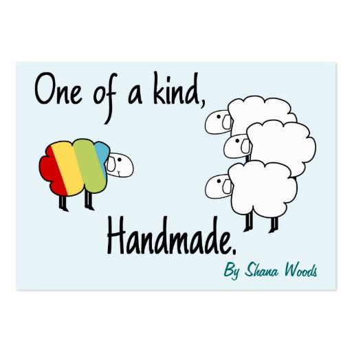 One Of A Kind Rainbow Sheep Hang Tag Business Card