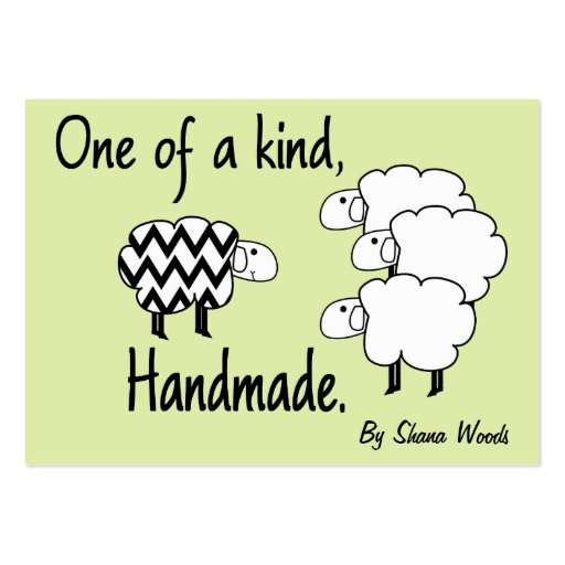 One Of A Kind Sheep Hang Tag Business Card Template (front side)