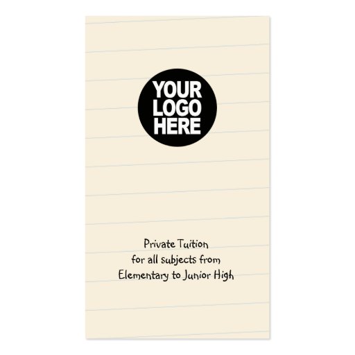 One Page Doodle Tutor Red Business Card (back side)