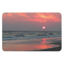 One Perfect Sunset (Oak Island, NC) Rectangle Magnets