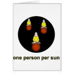 One person per sun greeting cards