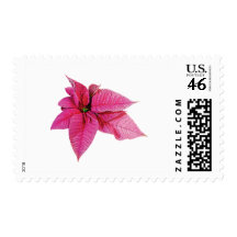 One Pink Poinsettia Stamps