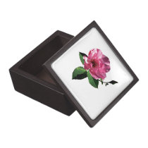 One Pink Rose with Bud premium gift boxes