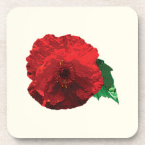 One Red Poppy cork coasters