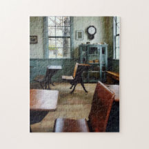 One Room Schoolhouse With Clock Puzzle