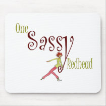 One Sassy Redhead mousepads by RaspberryDoodles One Sassy Redhead mousepads