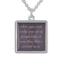 one set of footprints i carried you, jesus necklac pendant