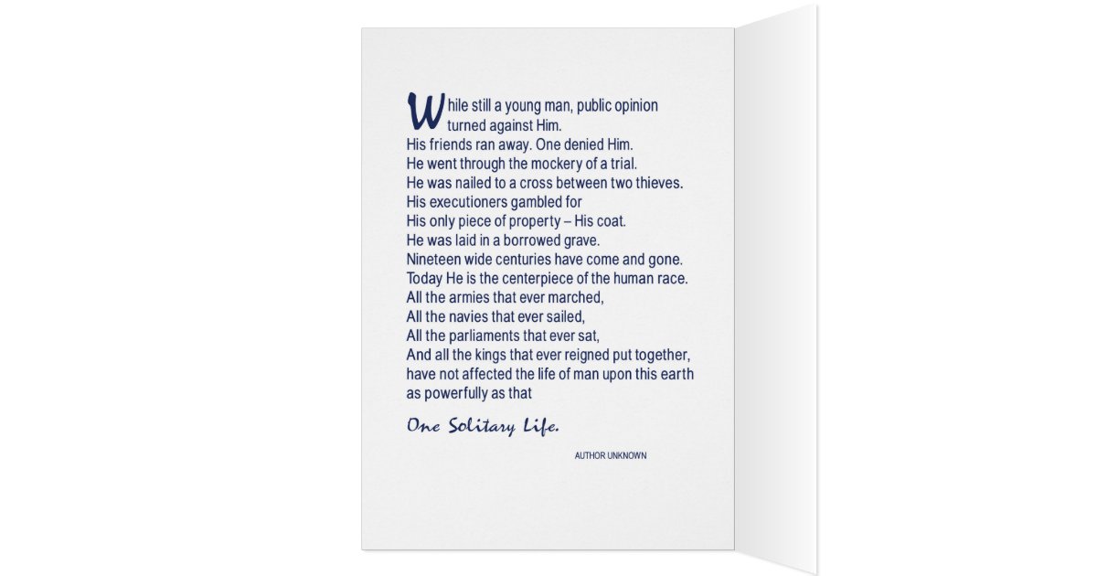 One Solitary Life Christmas Card 