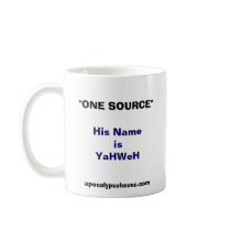 "ONE SOURCE" His Name is YaHWeH mugs