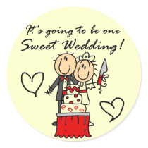 One Sweet Wedding T-shirts and Gifts stickers