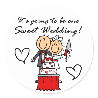 One Sweet Wedding T-shirts and Gifts Sticker
