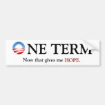 One Term Obama Bumper Stickers