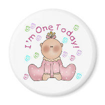 One Today Girl Birthday magnets by kids_birthdays One Today Girl Birthday magnets