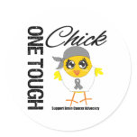 One Tough Chick Brain Cancer Warrior Round Stickers