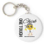 One Tough Chick Brain Tumor Warrior Keychains