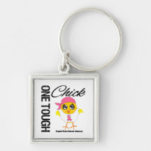 One Tough Chick Breast Cancer Warrior Keychain