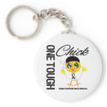 One Tough Chick Carcinoid Cancer Warrior Keychains
