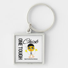 One Tough Chick Carcinoid Cancer Warrior Keychains