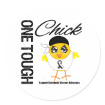 One Tough Chick Carcinoid Cancer Warrior Round Sticker