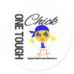 One Tough Chick Colon Cancer Warrior Round Stickers