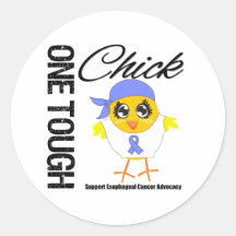 One Tough Chick Esophageal Cancer Warrior Round Sticker