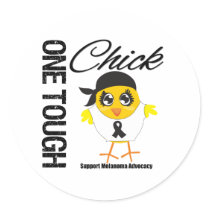One Tough Chick Melanoma Warrior Round Stickers