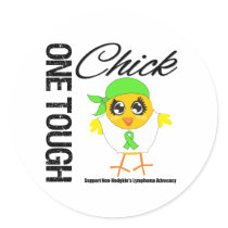 One Tough Chick Non-Hodgkin's Lymphoma Warrior Round Stickers