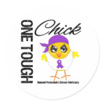 One Tough Chick Pancreatic Cancer Warrior Round Stickers