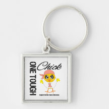 One Tough Chick Uterine Cancer Warrior Key Chain