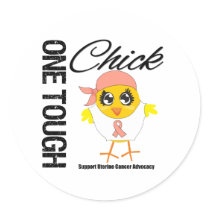 One Tough Chick Uterine Cancer Warrior Stickers