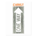 One Way-Christ Orange Gray Postcard